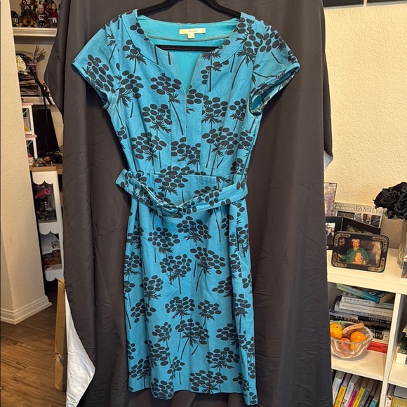 Boden Dresses & Skirts - Boden “Martha” Day Dress – Blue Palm Print – UK12 / US8